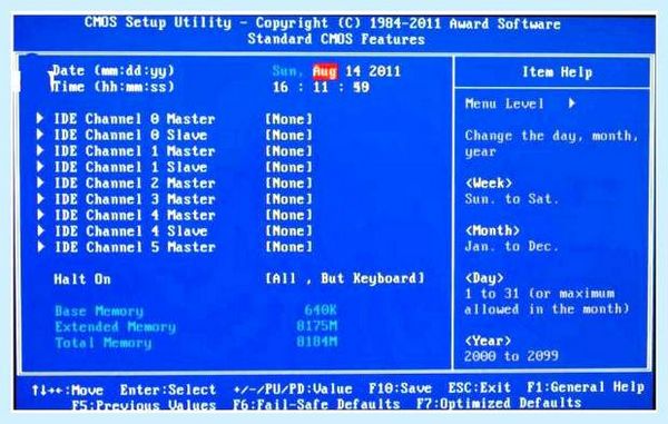 Cmos checksum error defaults