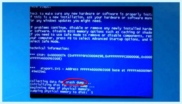 Collecting data for crash dump windows 7 таких ситуациях для