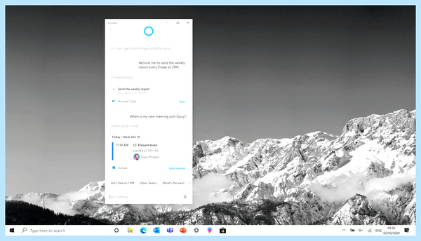 Cortana работает на русском при помощи ввода
