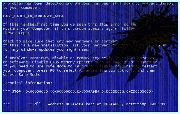 Crash dump physical memory blue screen error, which is