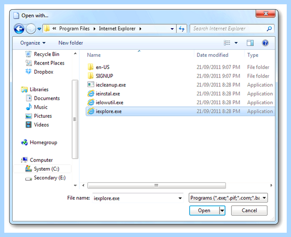 C program files internet explorer iexplore Откройте IE через командную строку