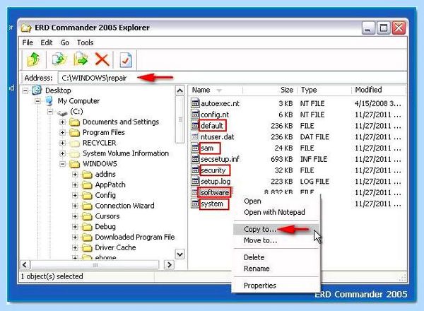 C windows system32 config system
