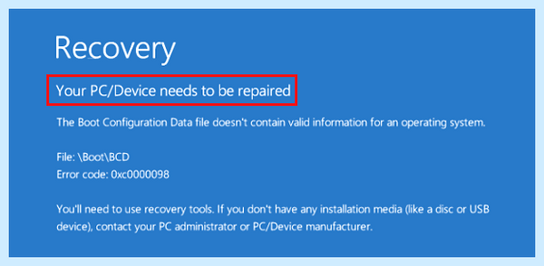 Device needs to be repaired