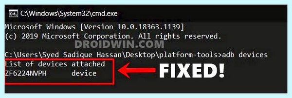 Device not found (device, found, Attached blank, Devices Attached) Device not found