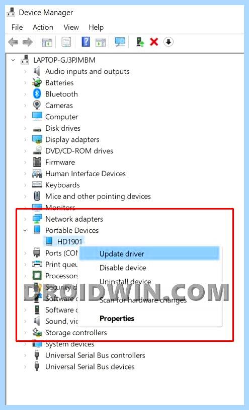 Device not found (device, found, Attached blank, Devices Attached) Device not found