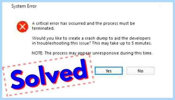 A critical error has occurred