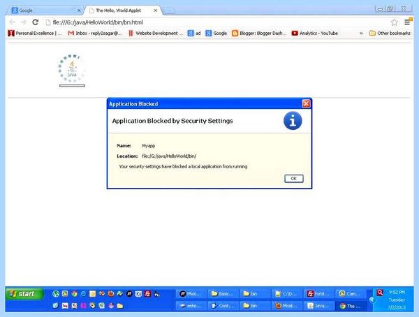 Application is blocked