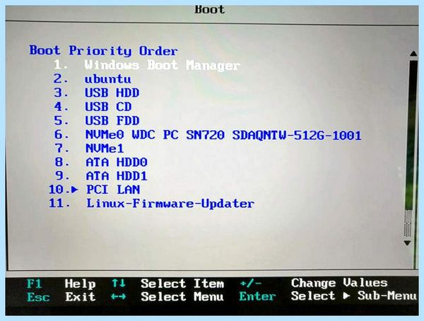 Bios boot priority