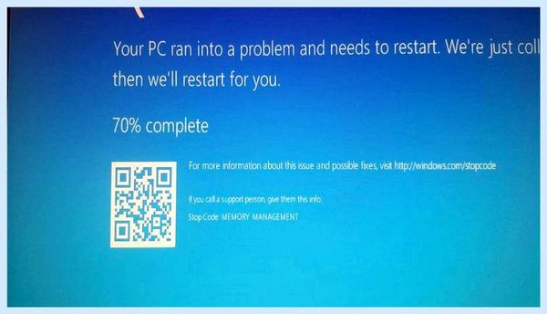 Blue screen memory management