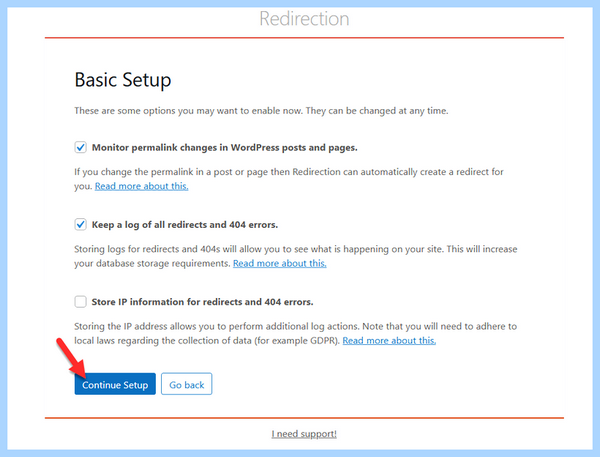 Continue setup перевод