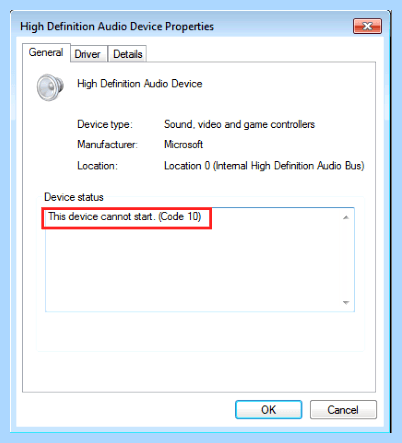 Error code 10