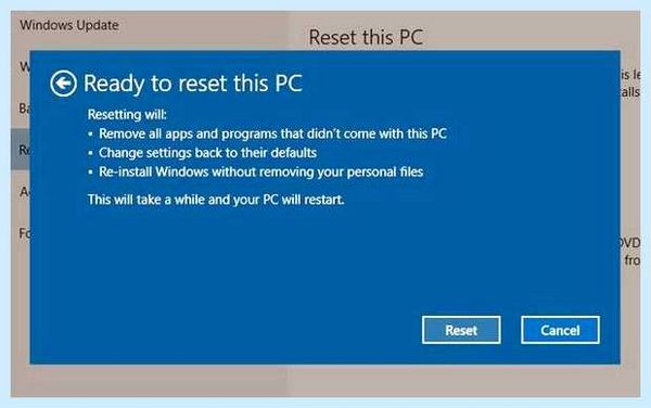 Hard reset windows 10