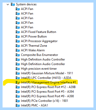Intel management engine interface 1