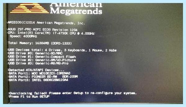 Overclocking failed что это