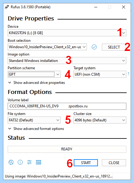 Rufus windows 10 gpt