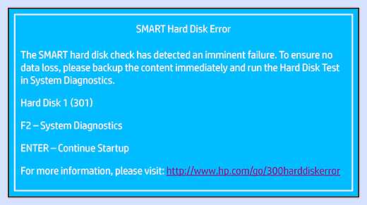 Smart hard disk error