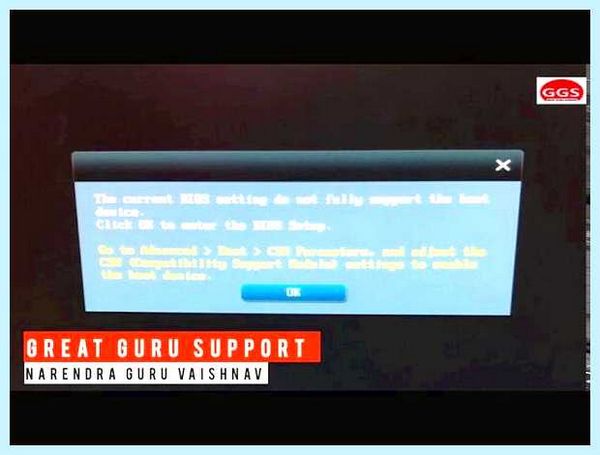 The current bios setting do not fully