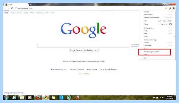 Update google chrome