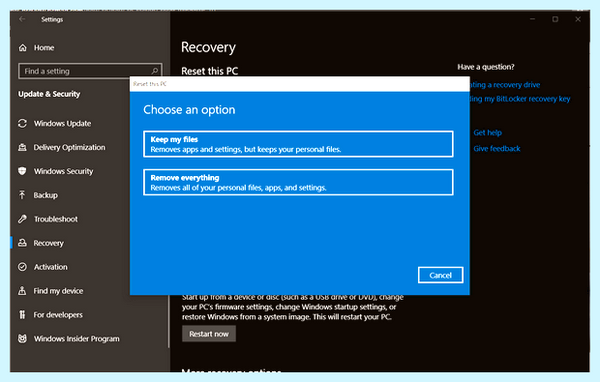 Windows 10 hard reset