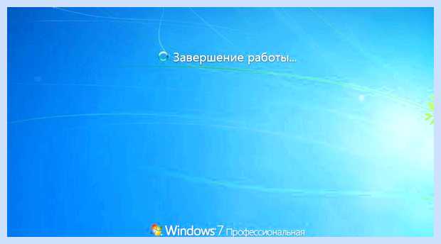 Windows 7 завершение работы