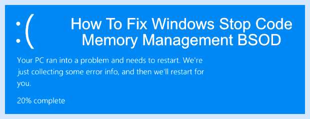 Www windows com stopcode memory management